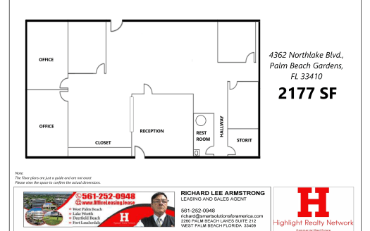 (LEASED) 2177 SF Professional and Medical Office Space at 4362 Northlake Blvd., Palm Beach Gardens, FL 33410