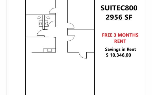 2956 SF Suite C800 Professional Office Space in Atlanta, GA 30345