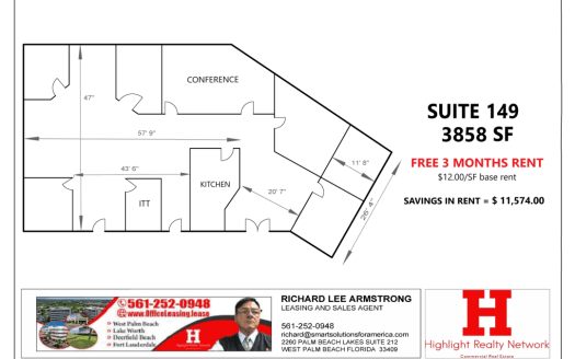 (LEASED) 3858 SF Suite 149 Professional and Medical Office Space at 1211 Semoran Blvd., Casselberry, FL 32707