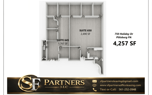4257 SF Suite 645-650 Professional and Medical Office Space at  750 Holiday Dr., Pittsburgh, PA 15220