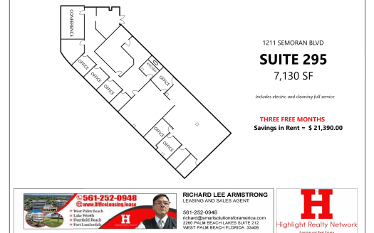(LEASED) 7130 SF Suite 295 Professional and Medical Office Space at 1211 Semoran Blvd., Casselberry, FL 32707