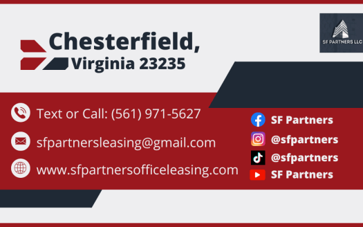 (LEASED) 1320 SF Suite 256 Professional Office Space at 10800 Midlothian Turnpike, North Chesterfield, VA 23235