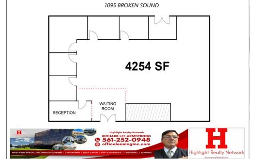 (LEASED) 4254 SF Suite 100 Professional Office Space at 1095 Broken Sound Pkwy., Boca Raton, FL 33487