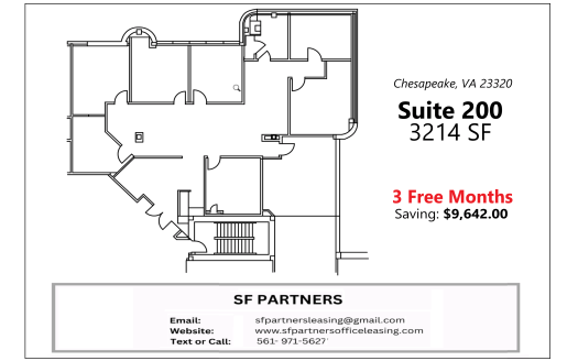 (LEASED) 3214 SF Suite 200 Professional Office Space at 860 Greenbrier Cir., Chesapeake, VA 23320
