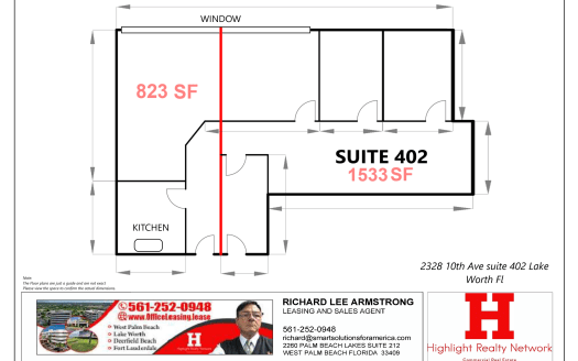(LEASED) 823 SF Suite 402 Professional and Medical Office Space at 2328 10th Ave N, Lake Worth, FL 33461