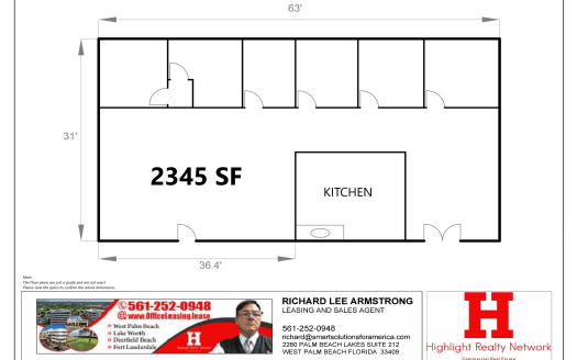 (LEASED) 2345 SF Suite 109-111 Professional and Medical Office Space at 4360 Northlake Blvd., Palm Beach Gardens, FL 33410