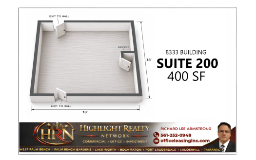 400 SF Suite 200 Professional and Medical Office Space at 8333 W McNab Rd., Tamarac, FL 33321
