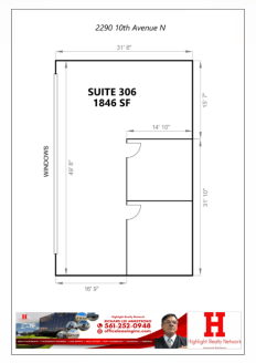 1846 SF Suite 306 Professional and Medical Office Space at 2290 10th Ave N, Lake Worth, FL 33461