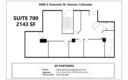 2143 SF Suite 700 Professional & Medical Office Space at 3600 Yosemite St, Denver, CO 80237