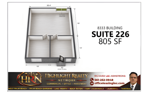805 SF Suite 224 Professional and Medical Office Space at 8333 W McNab Rd., Tamarac, FL 33321