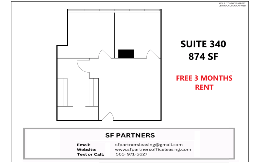 (LEASED) 874 SF Suite 340 Professional & Medical Office Space at 3600 Yosemite St, Denver, CO 80237