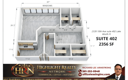 (LEASED) 2356 SF Suite 402 Professional and Medical Office Space 2328 10th Ave N, Lake Worth, FL 33461