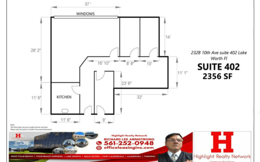 2356 SF Suite 402 Professional and Medical Office Space 2328 10th Ave N, Lake Worth, FL 33461