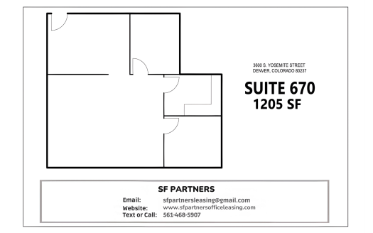 1205 SF Suite 670 Professional & Medical Office Space at 3600 Yosemite St., Denver, CO 80237