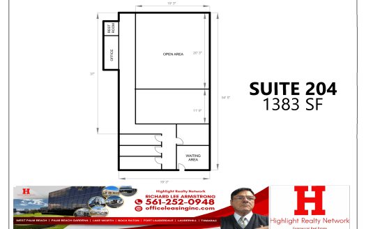 1383 SF Suite 204 Professional and Medical Office Space at 7200 West Commercial Blvd., Lauderhill, FL 33319