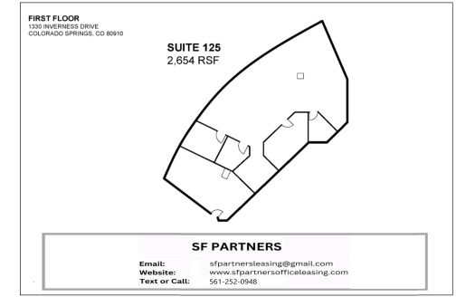 2654 SF Suite 125 Professional Office Space at 1330 Inverness Dr, Colorado Springs, CO 80910