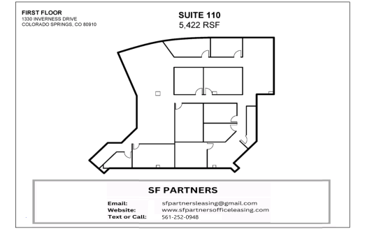 5422 SF Suite 110 Professional Office Space at 1330 Inverness Dr, Colorado Springs, CO 80910