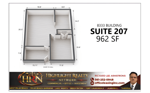 962 SF Suite 207 Professional and Medical Office Space at 8333 W McNab Rd., Tamarac, FL 33321