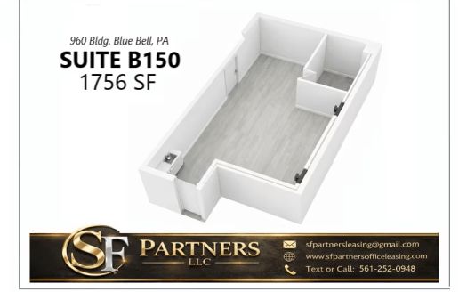 1756 SF Suite B150 Professional and Medical Office Space at 960 Harvest Drive, Blue Bell, PA 19422