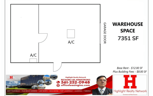 7351 SF Warehouse or Research Center Space at 1095 Broken Sound Pkwy., Boca Raton, FL 33487