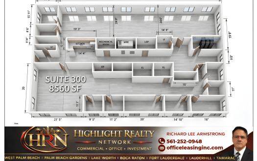 8560 SF Suite 300 Professional and Medical Office Space for Lease in Lake Worth, FL