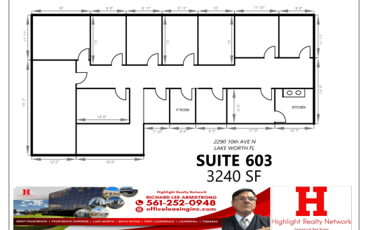 3240 SF Suite 603 Professional and Medical Office Space at 2290 10th Ave N, Lake Worth, FL 33461