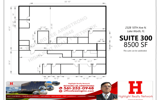 8500 SF Suite 300 Professional and Medical Office Space 2328 10th Ave N, Lake Worth, FL 33461
