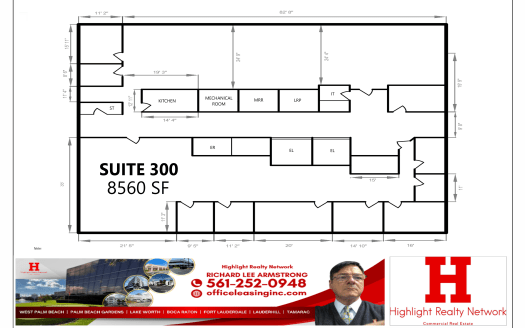 8560 SF Suite 300 Professional and Medical Office Space for Lease in Lake Worth, FL