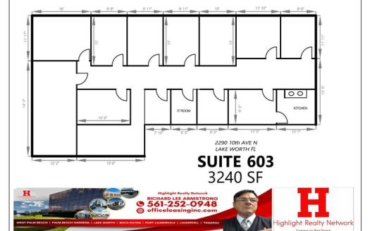 3240 SF Suite 603 Professional and Medical Office Space at 2290 10th Ave N, Lake Worth, FL 33461