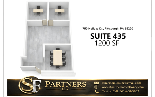 1200 SF Suite 435 Professional and Medical Office Space at 750 Holiday Dr., Pittsburgh, PA 15220