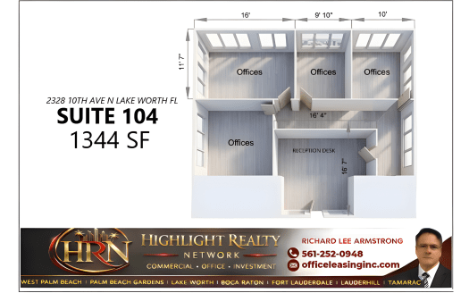 1344 SF Suite 104 Professional and Medical Office Space at 2328 10th Ave N, Lake Worth, FL 33461