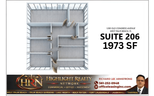 1973 SF Suite 206 Professional and Medical Office Space at 1280 Old Congress Ave, West Palm Beach, FL 33409