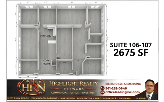 2675 SF Suite 106-107 Professional and Medical Office Space at 1280 Old Congress Ave, West Palm Beach, FL 33409
