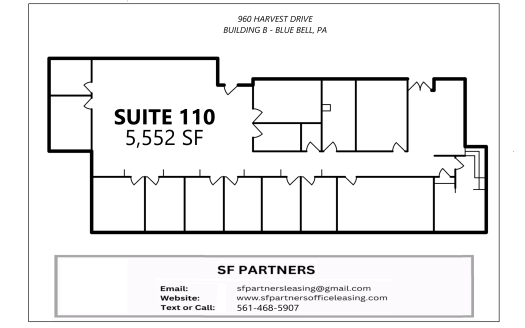 5552 SF Suite 110 Professional and Medical Office Space at Blue Bell, PA 19422