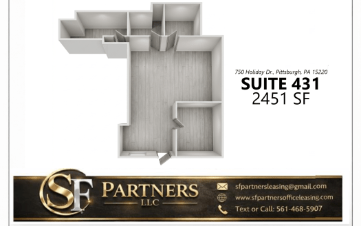 2451 SF Suite 431 Professional and Medical Office Space at 750 Holiday Dr., Pittsburgh, PA 15220