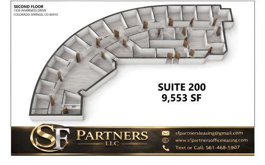9553 SF Suite 200 Professional Office Space at 1330 Inverness Dr, Colorado Springs, CO 80910