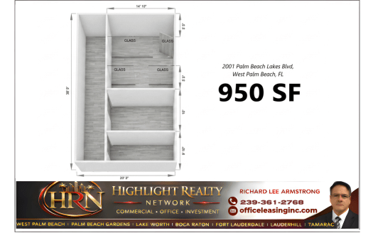950 SF Professional and Medical Office Space at 2001 Palm Beach Lakes Blvd., West Palm Beach, FL 33409