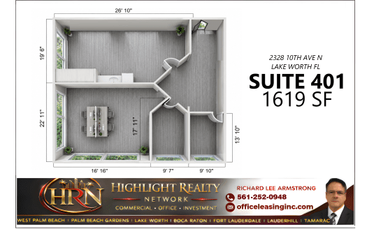 1619 SF Suite 401 Professional and Medical Office Space at 2328 10th Ave N, Lake Worth, FL 33461